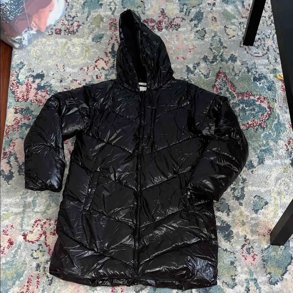 a new day Shiny Black Quilted Jacket